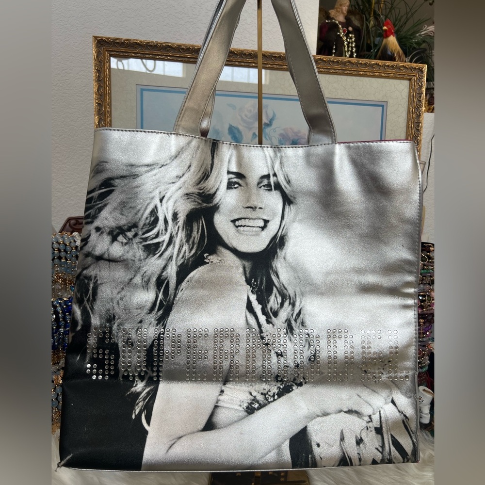Victoria Secret Stylish Black and Silver Tote Bag - Picture 1 of 8